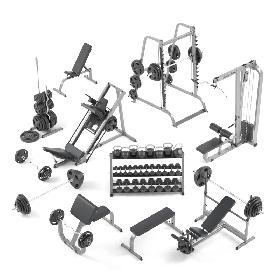 Large set for the gym by Bodysolid 3D